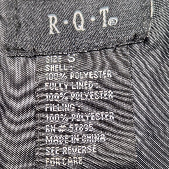RQT Lightweight Quilted Zip Up Long Sleeve Jacket Black with Multi Color Size S - Picture 2 of 14